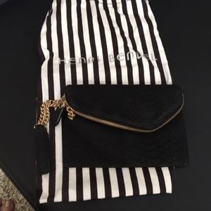 Henri Bendel Snake Skin Black Wristlet- NWT